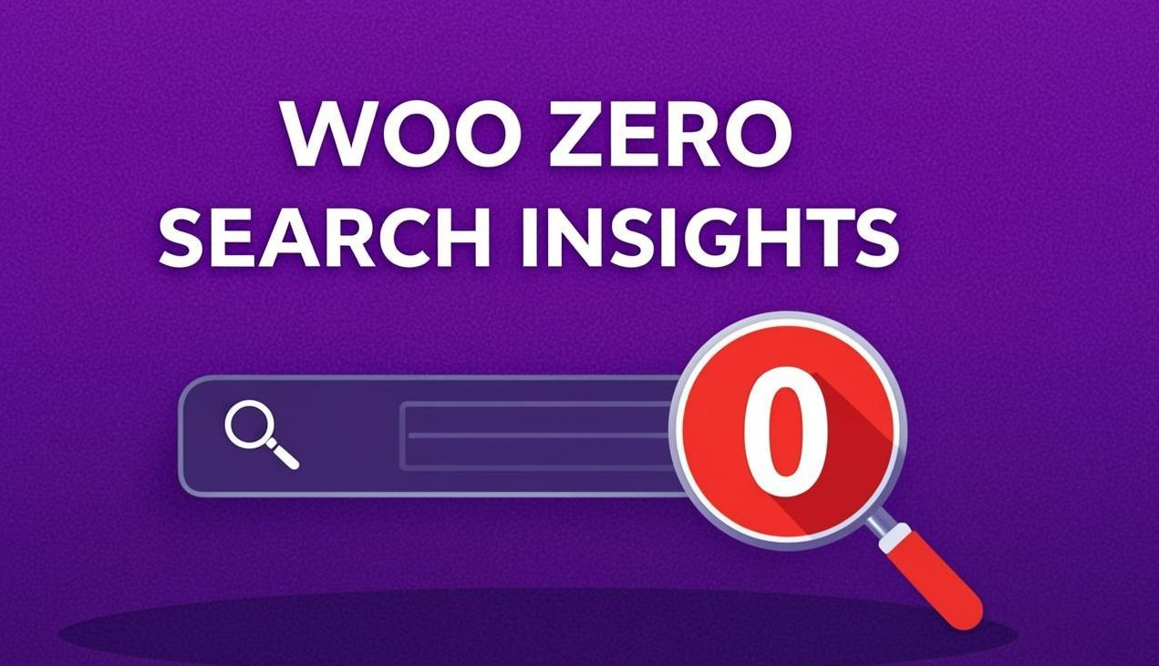 WooCommerce customer notifications — Woo Zero Search Insights v1.2.0 dashboard